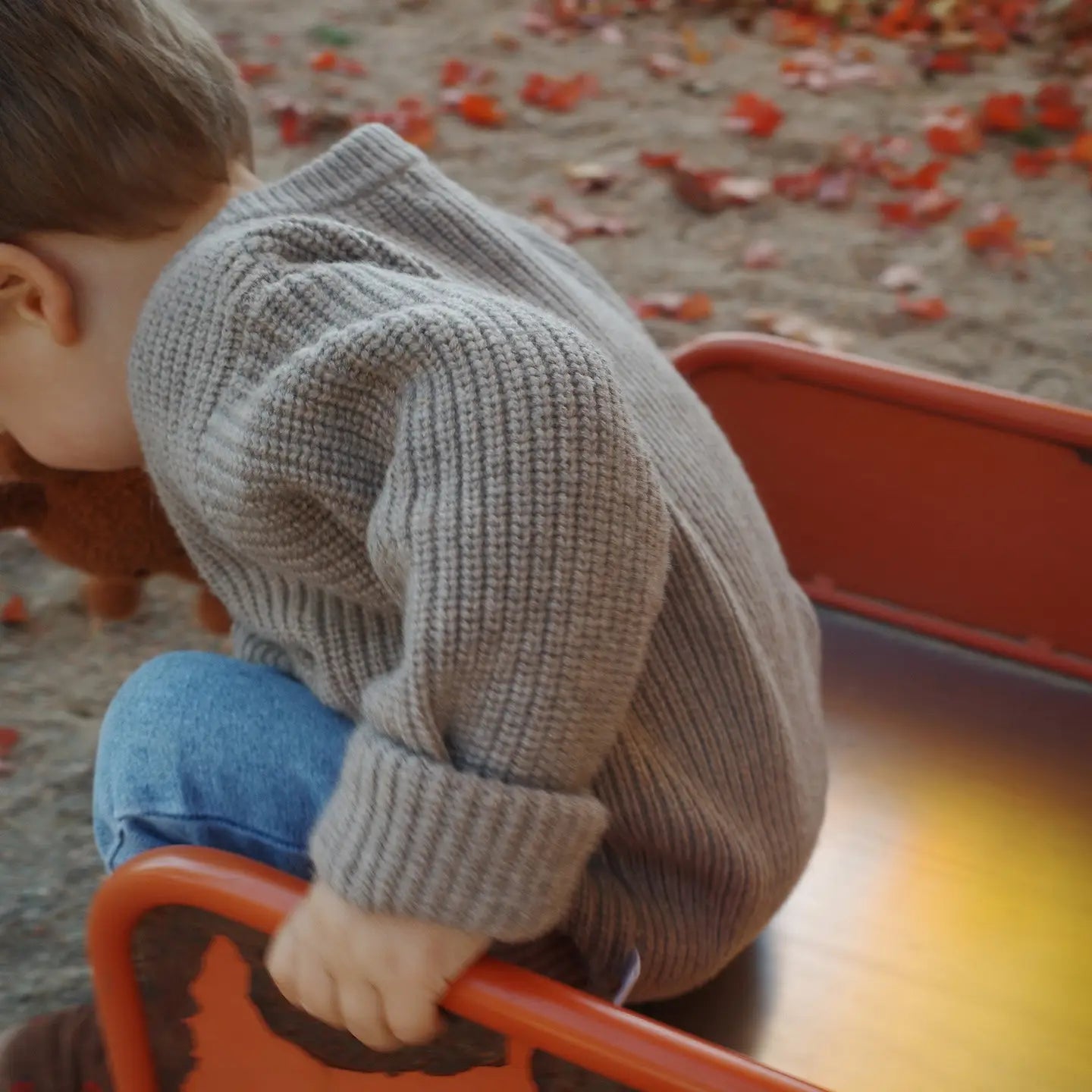 Lille Barn | Merino Strickjacke cobble