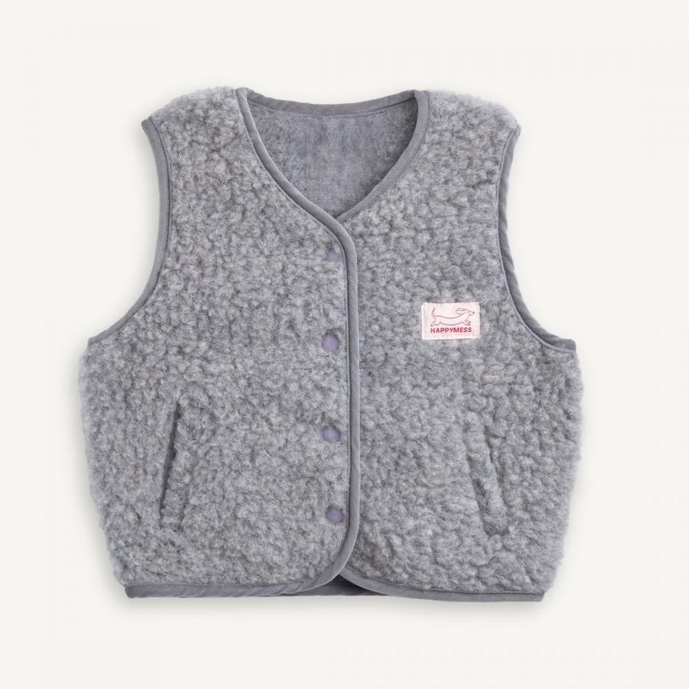 Happymess | Merino Weste Kids stone grey