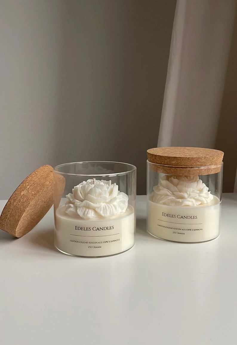 Edeles Candles | Pfingstrose im Glas