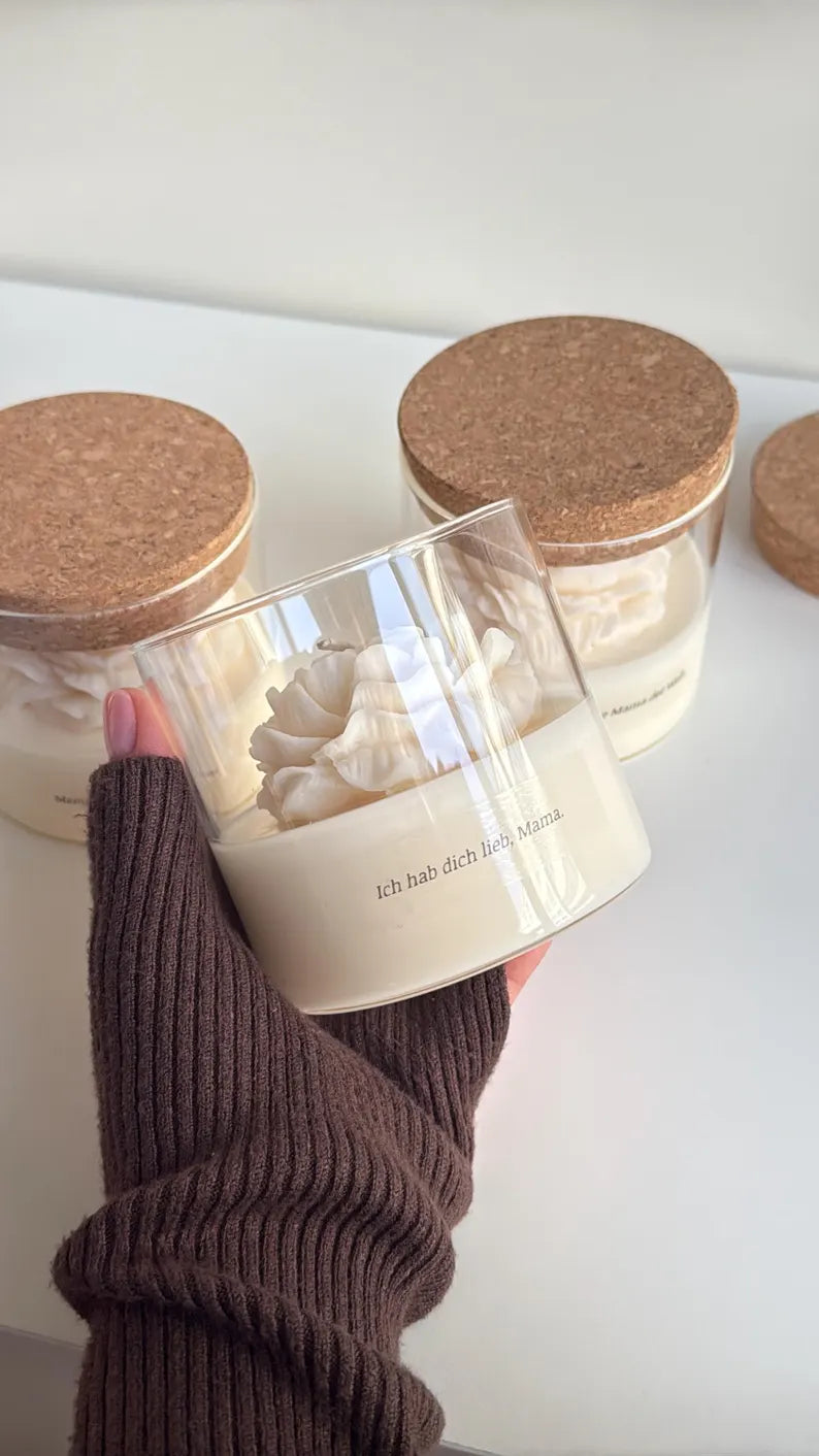 Edeles Candles | Pfingstrose im Glas