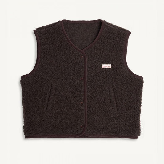 Happymess | Merino Weste chocolate brown