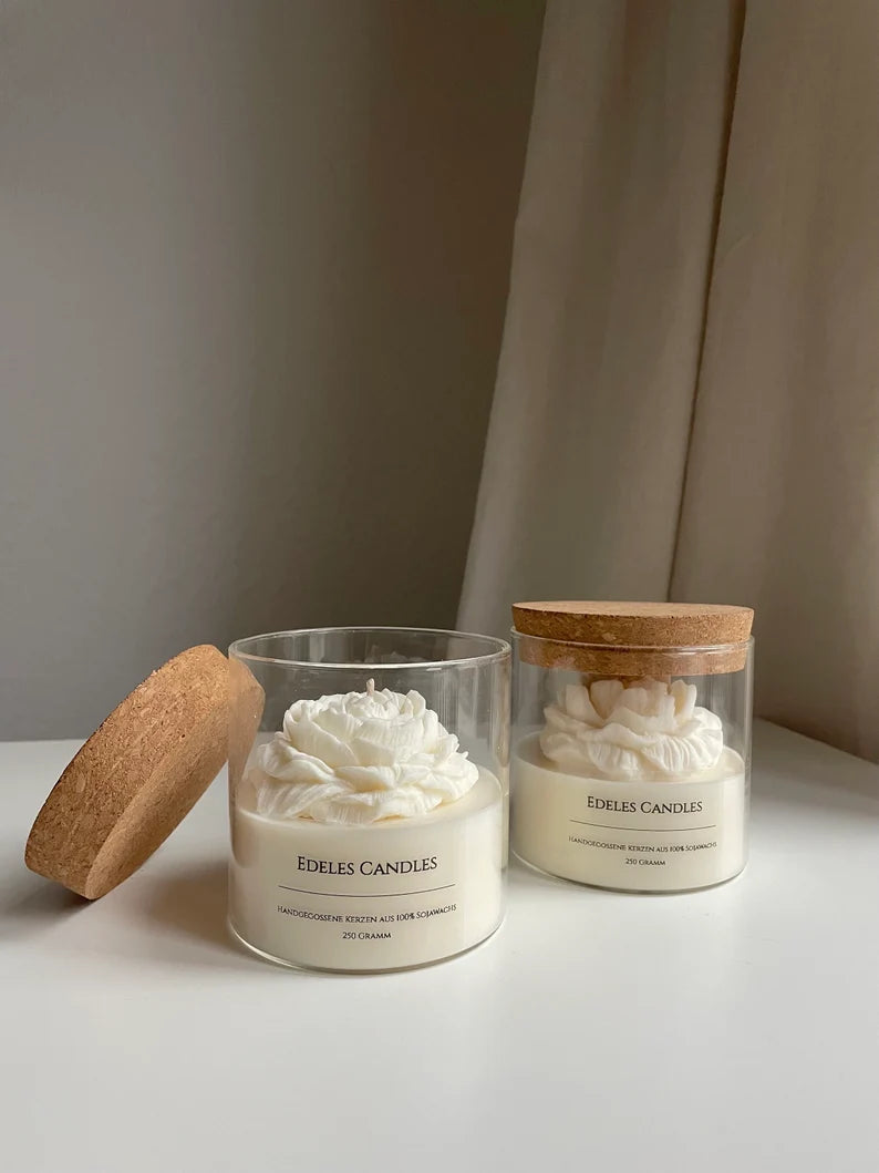 Edeles Candles | Pfingstrose im Glas