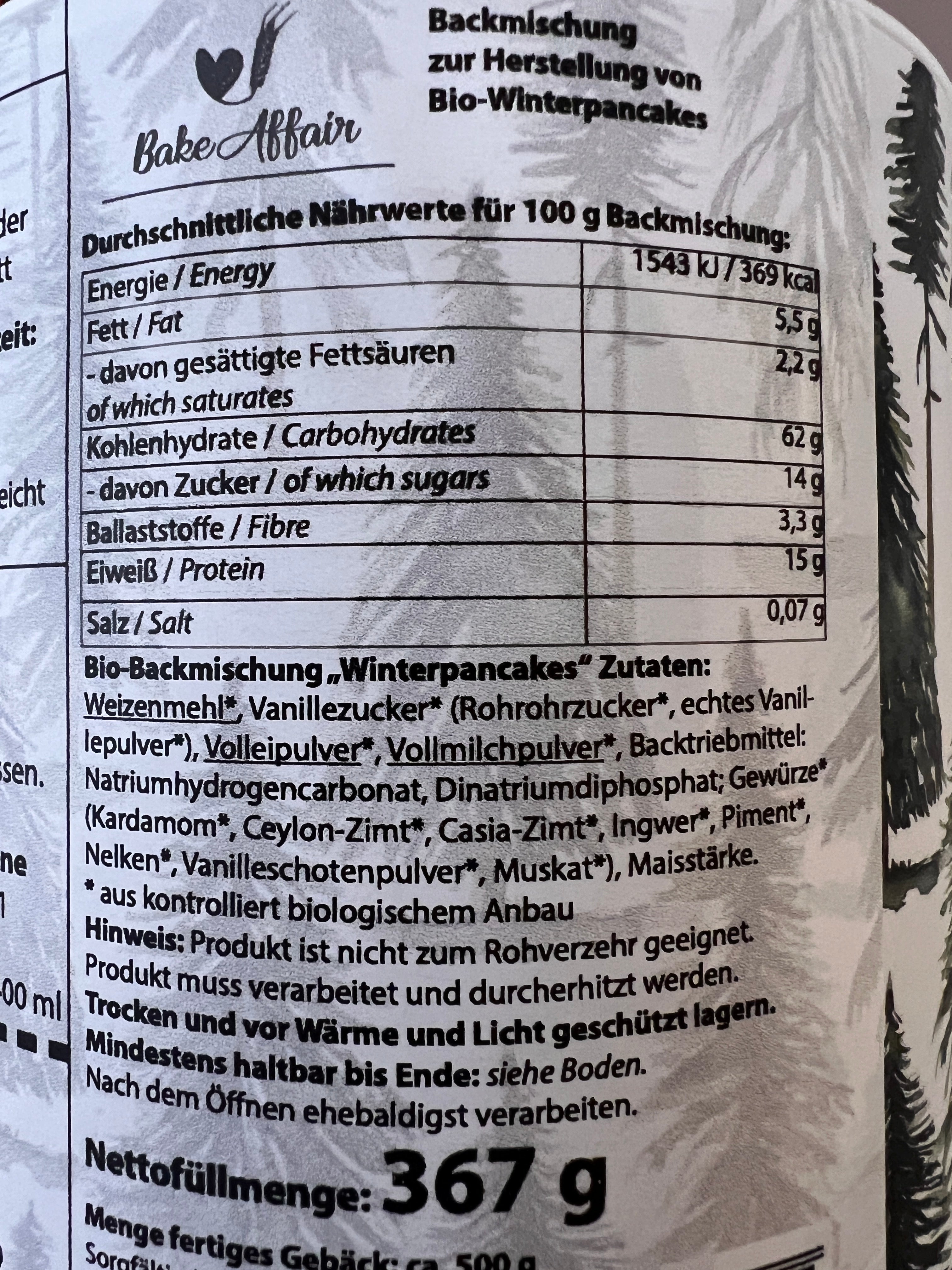 Bio Backmischung Winterpancakes
