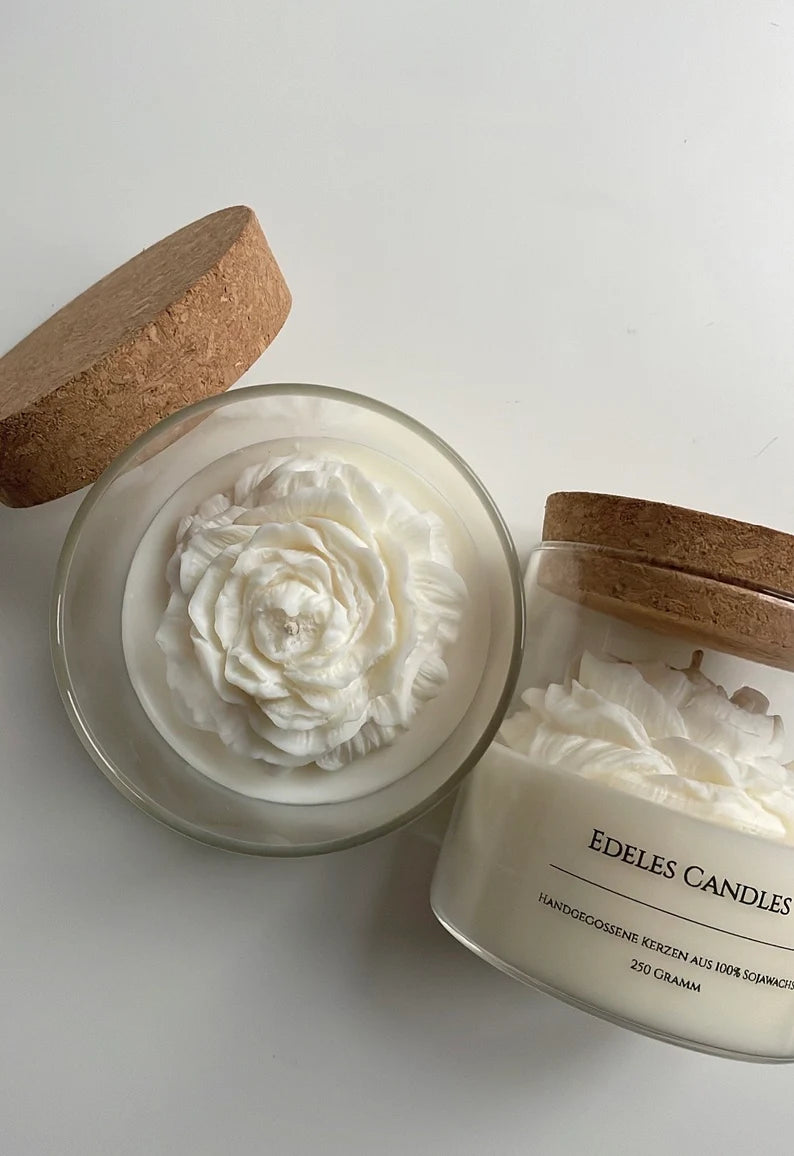 Edeles Candles | Pfingstrose im Glas