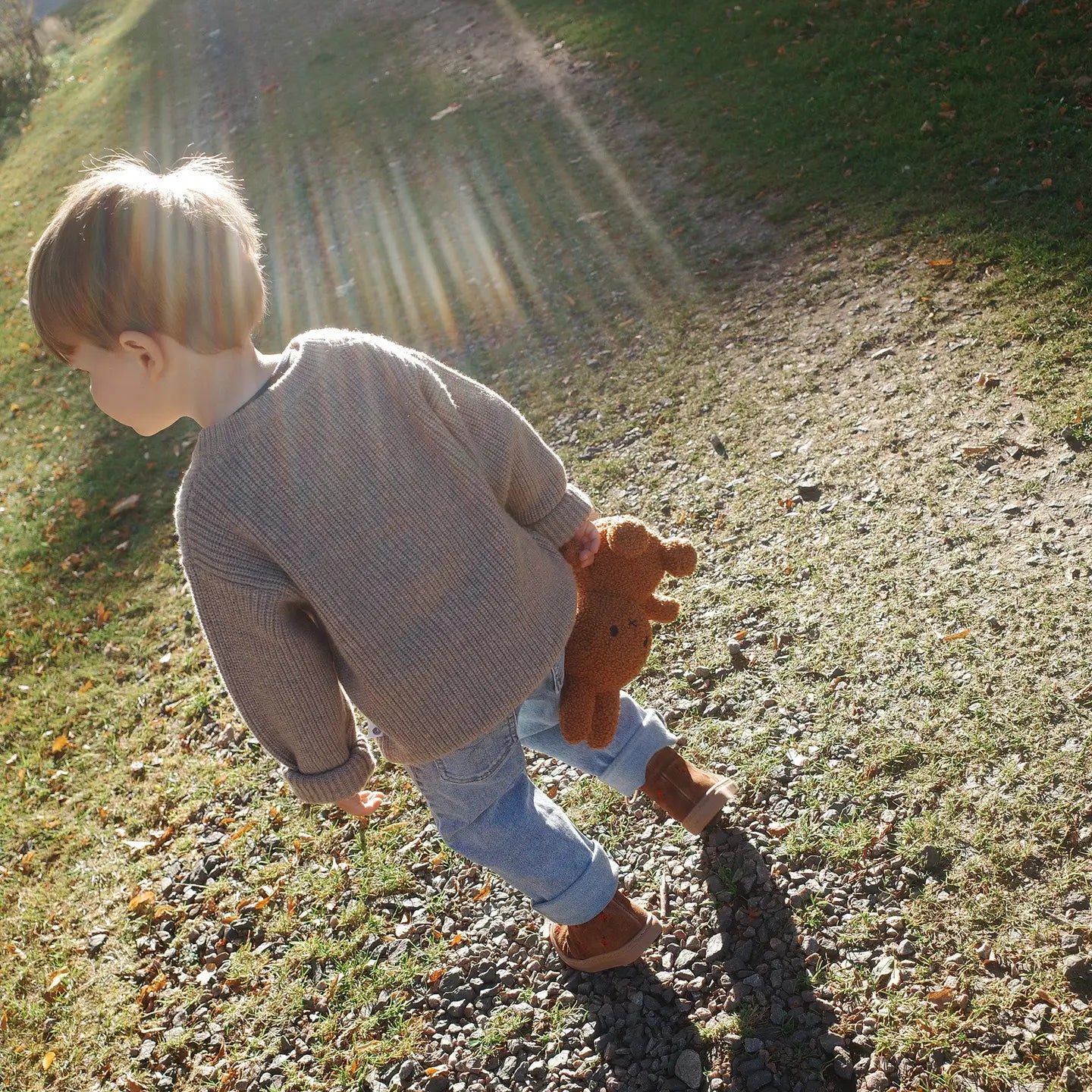 Lille Barn | Merino Strickjacke cobble